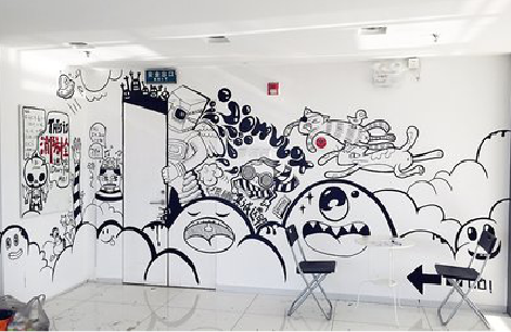  常山手绘墙并非传统涂鸦。